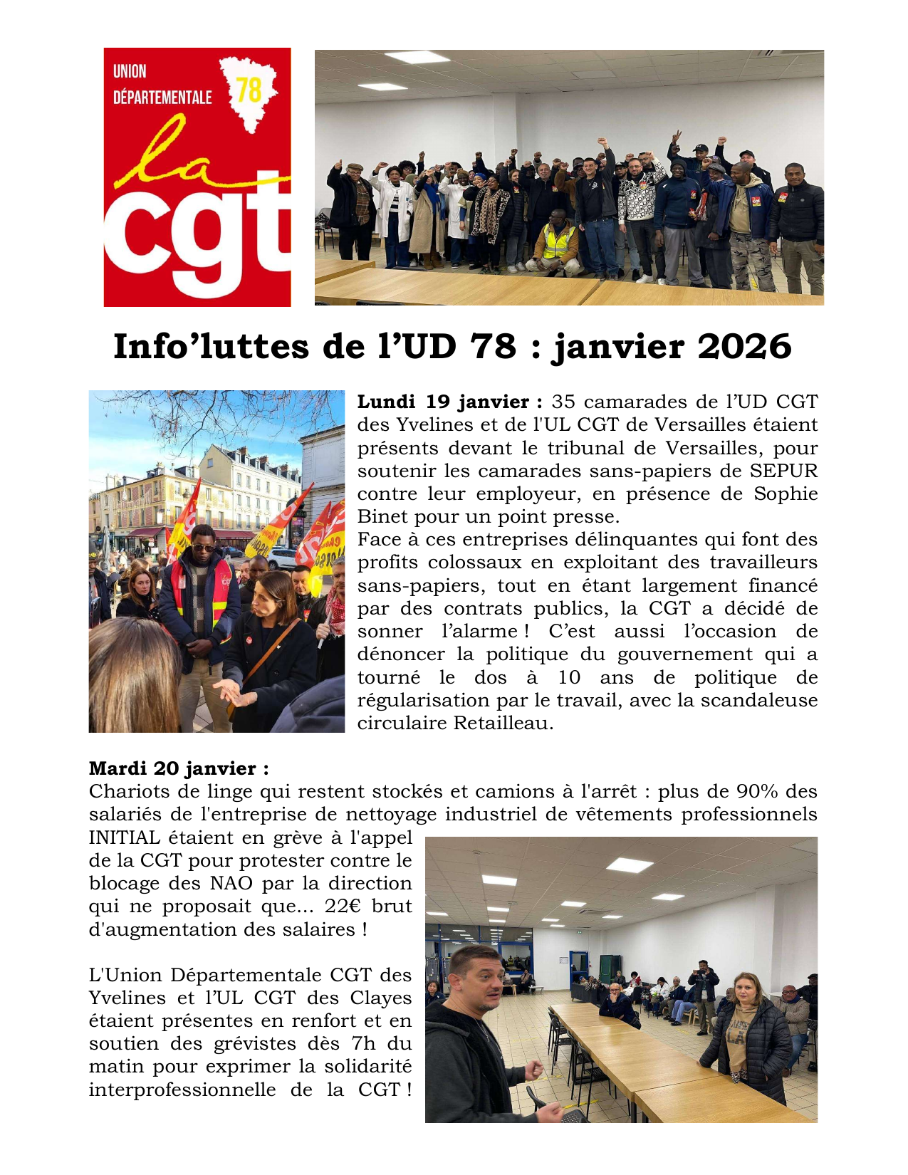Aperçu — Info’luttes de l’UD 78 — janvier 2026