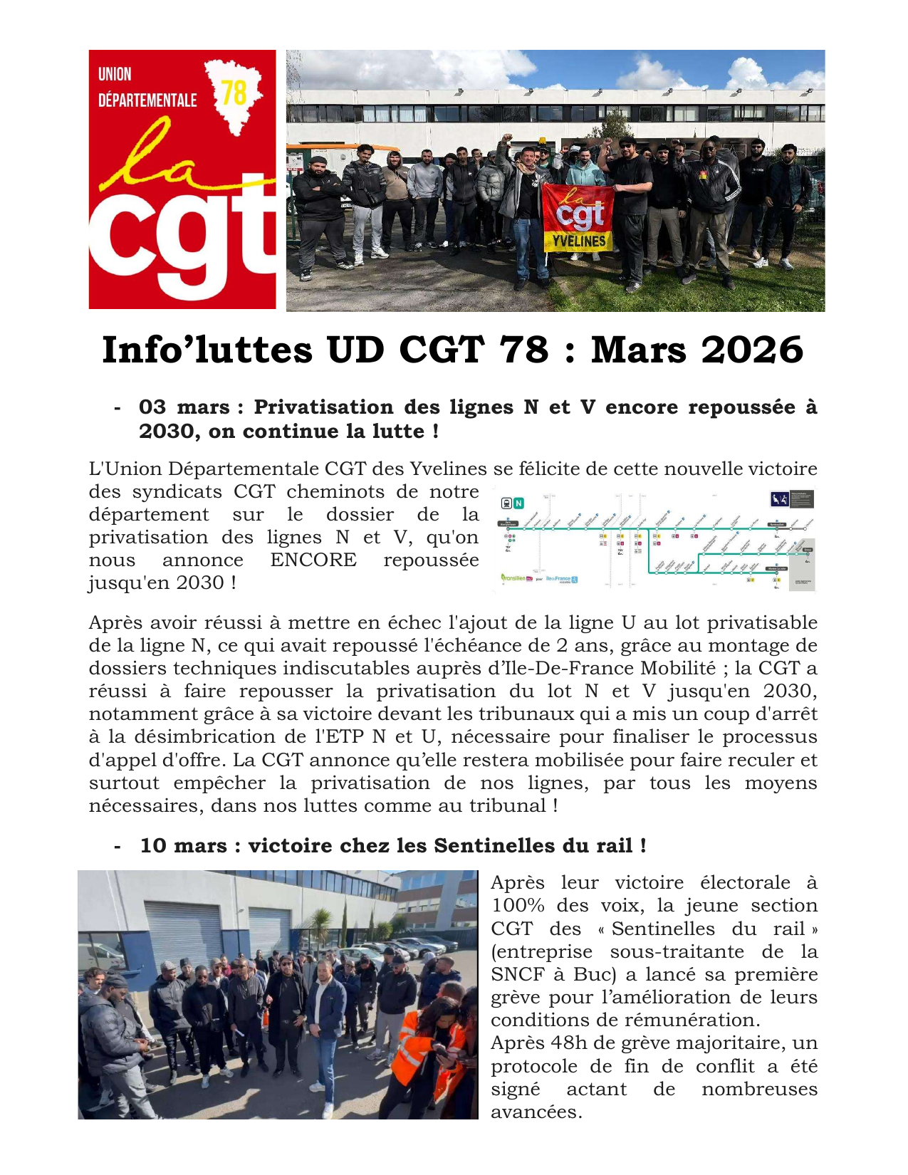 Aperçu — Info’luttes UD CGT 78 : Mars 2026